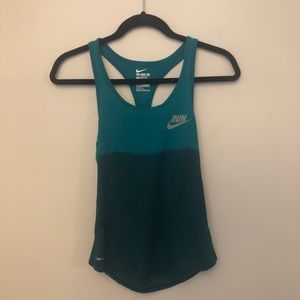 Turquoise and Navy Nike Run Tank Top